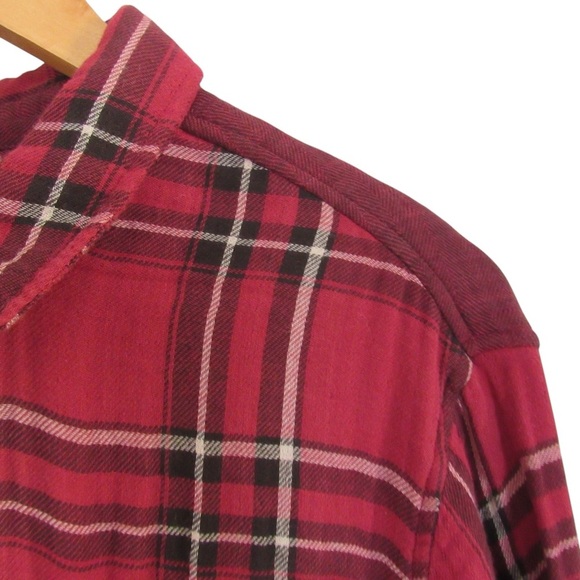 Buffalo David Bitton Mens Red Plaid Button Down Shirt XXL Classic Regular Fit - Picture 4 of 10